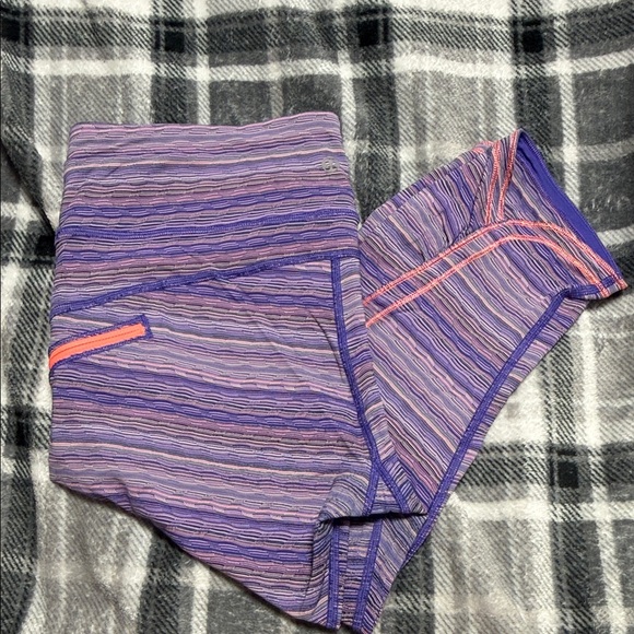 lululemon athletica Striped Capris in Purple and Pink - Picture 4 of 5